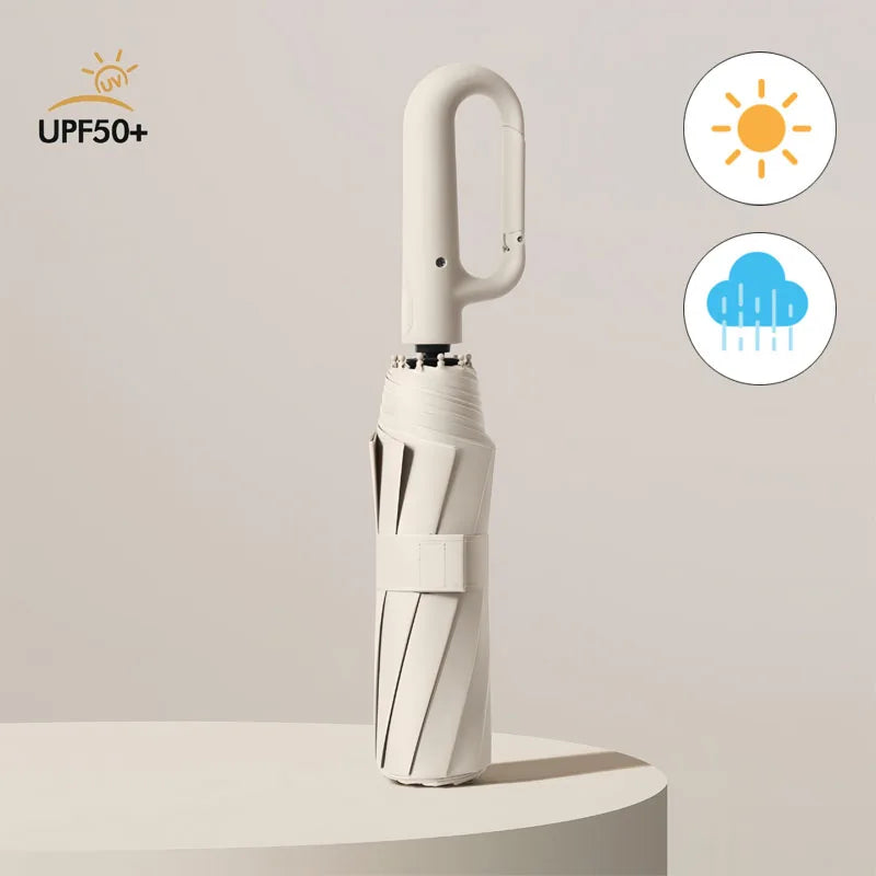 1PC 10 Bone Automatic Buckle Oversized Fully Automatic Umbrella, Thickened And Reinforced Men's/Women's Foldable Sun Protection