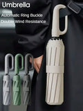 1PC 10 Bone Automatic Buckle Oversized Fully Automatic Umbrella, Thickened And Reinforced Men's/Women's Foldable Sun Protection