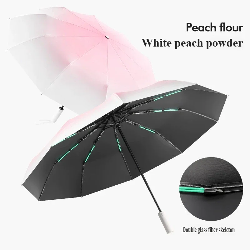 3-Person Extra Large Automatic Umbrella Gradient Color Anti-UV Sun & Rain Dual Use