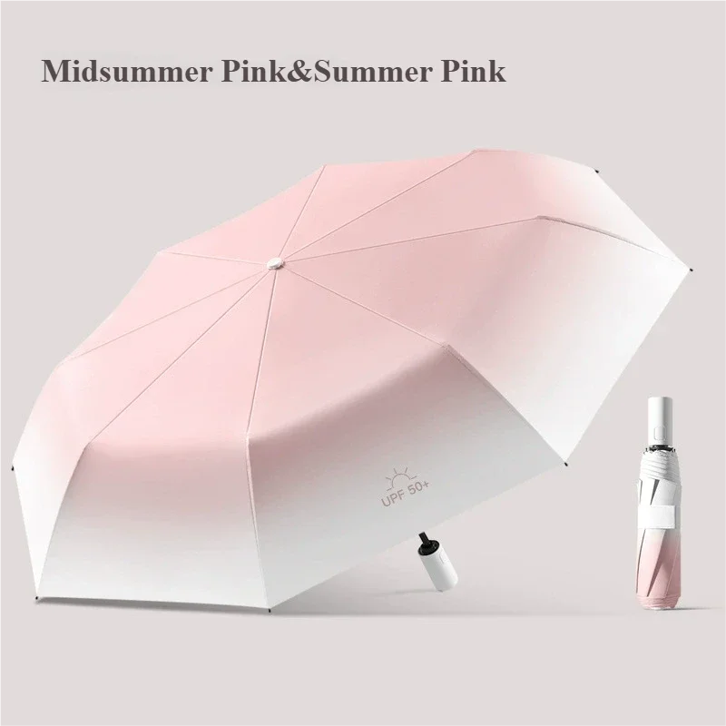 Premium Automatic Umbrella Gradient Color Sun & Rain Dual Use Parasol