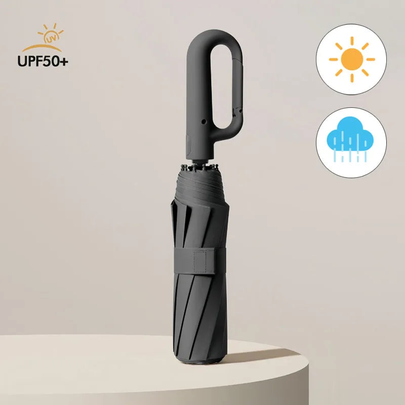 1PC 10 Bone Automatic Buckle Oversized Fully Automatic Umbrella, Thickened And Reinforced Men's/Women's Foldable Sun Protection