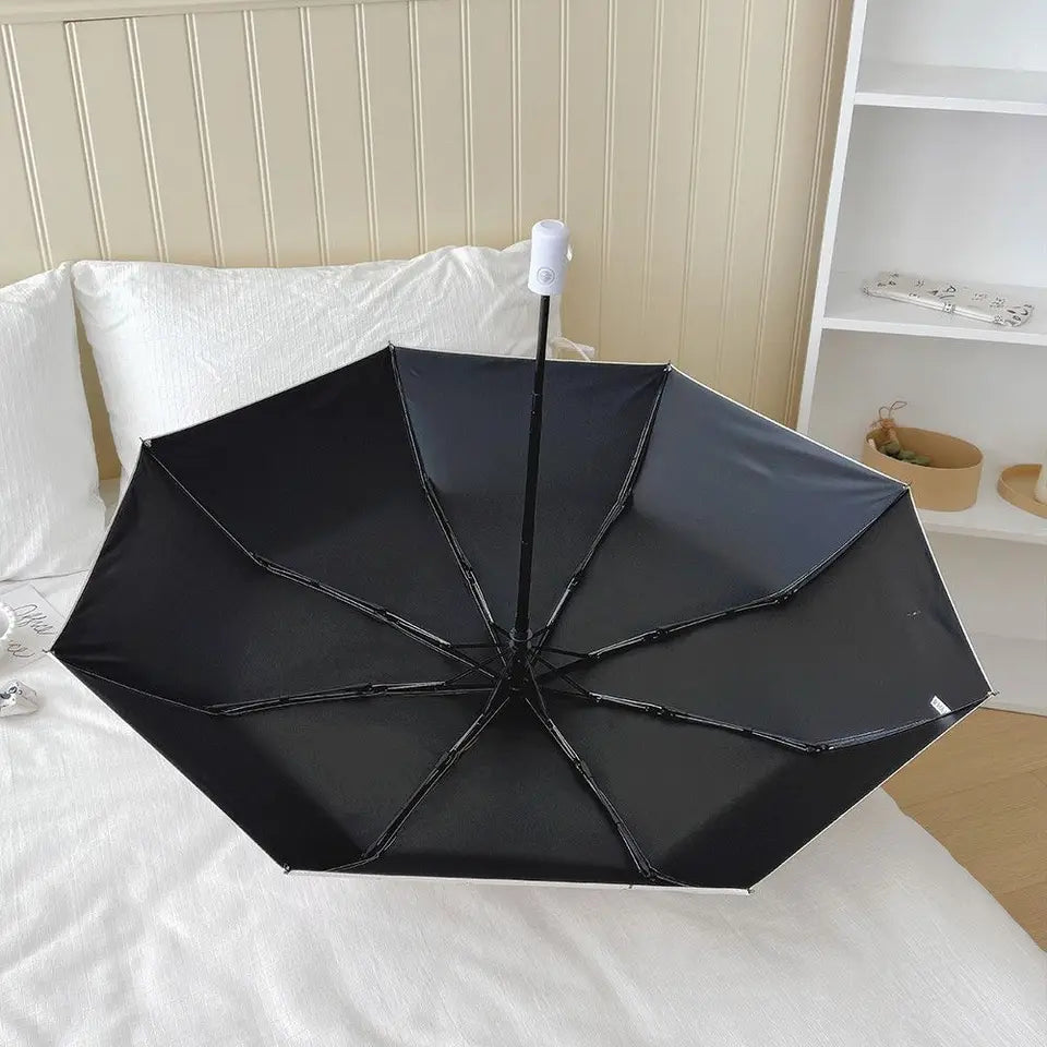 Rose Prince Umbrella: Sunscreen UV Protection Folding Sunshade Automatic Three-Fold Eight-Rib Dual-Use for Sunny And Rainy Days