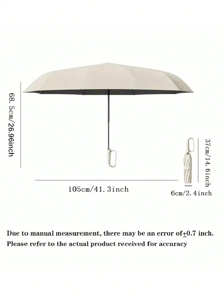 1PC 10 Bone Automatic Buckle Oversized Fully Automatic Umbrella, Thickened And Reinforced Men's/Women's Foldable Sun Protection