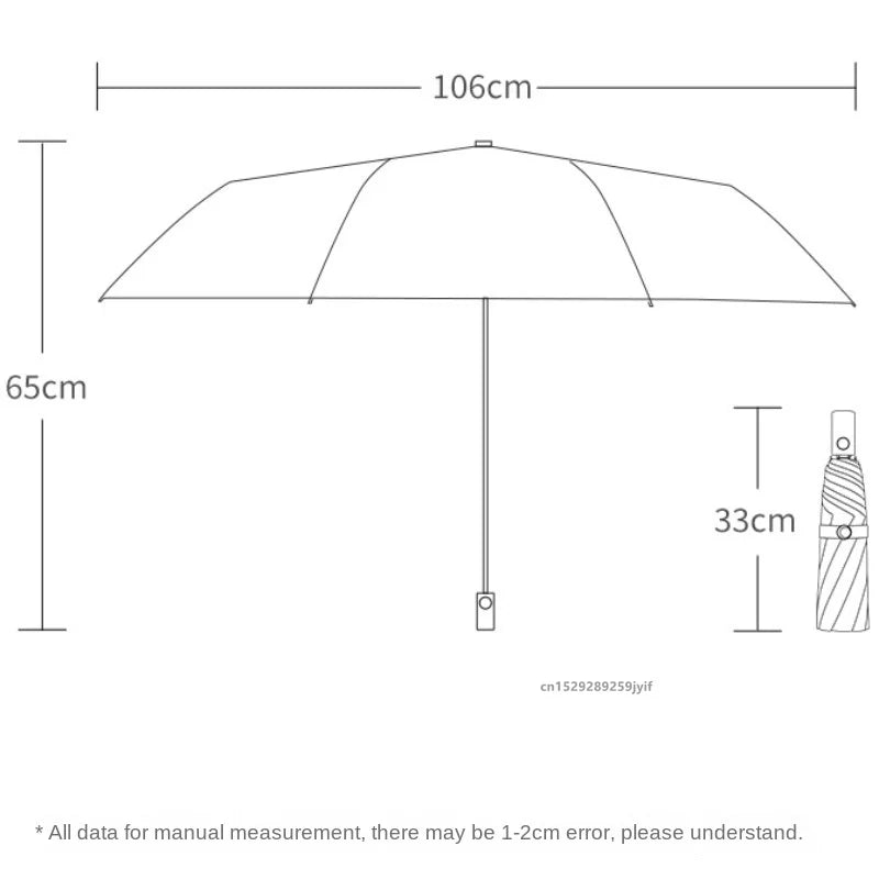 Fully Automatic Reverse Folding Blackout Umbrella with Reflective Stripe UV Blocking Sun Umbrella Double Bones Windproof Parasol