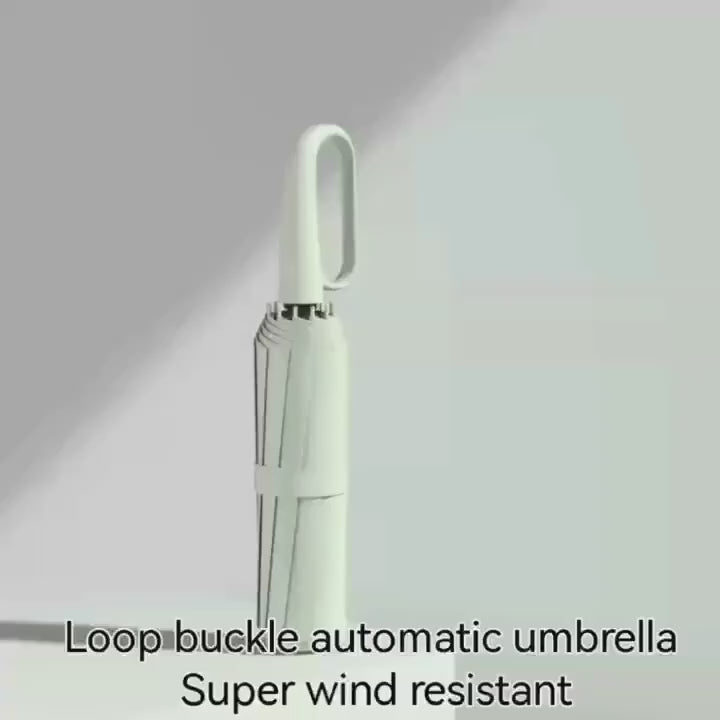 1PC 10 Bone Automatic Buckle Oversized Fully Automatic Umbrella, Thickened And Reinforced Men's/Women's Foldable Sun Protection